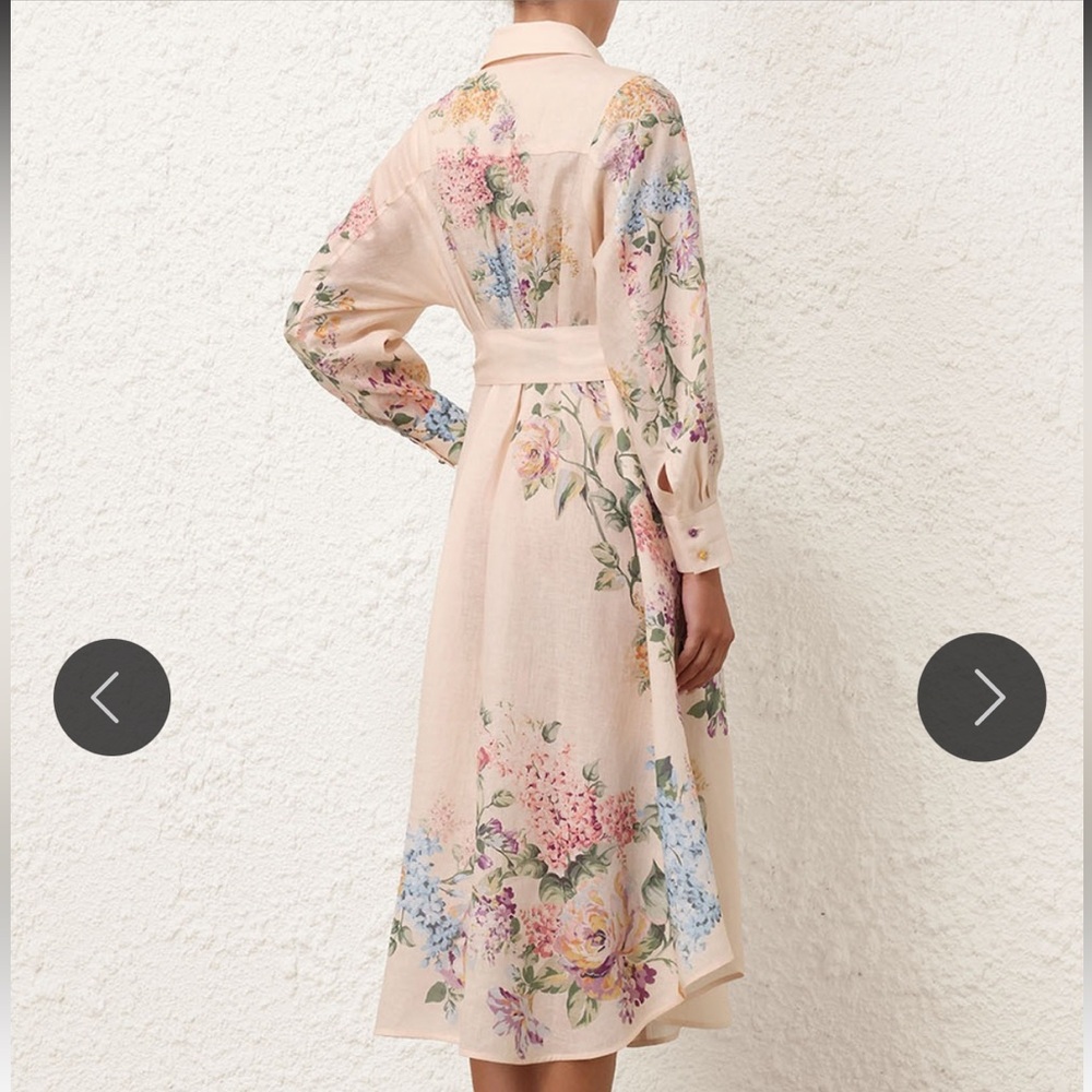 Zimmermann HALLIDAY TUCKED SHIRT DRESS, size 2, NWT, 100% linen - Picture 7 of 14